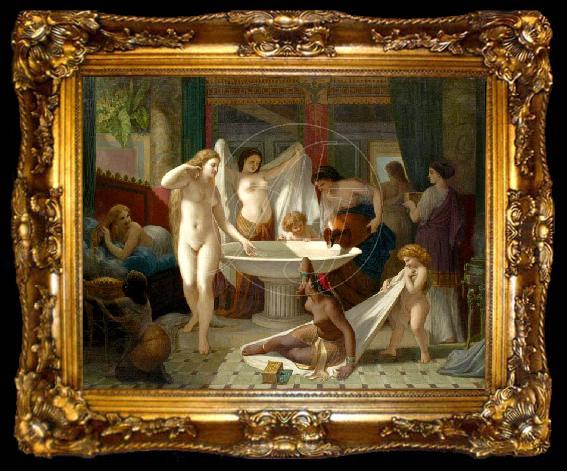 framed  Henri-Pierre Picou Young women bathing., ta009-2